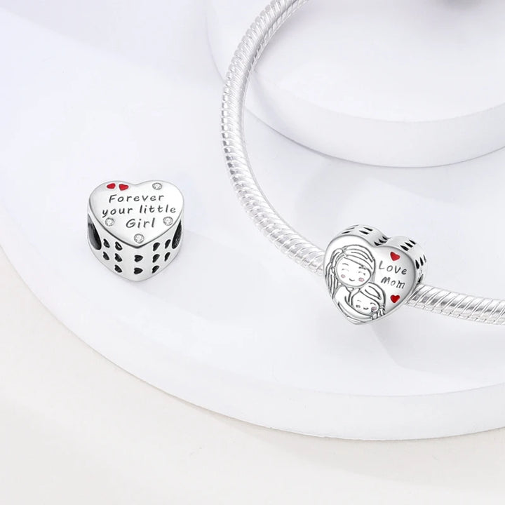 2025 New 925 Sterling Silver Pink Heart Charms Fit Pandora