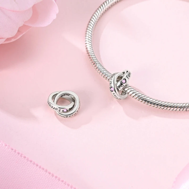 2025 New 925 Sterling Silver Pink Heart Charms Fit Pandora