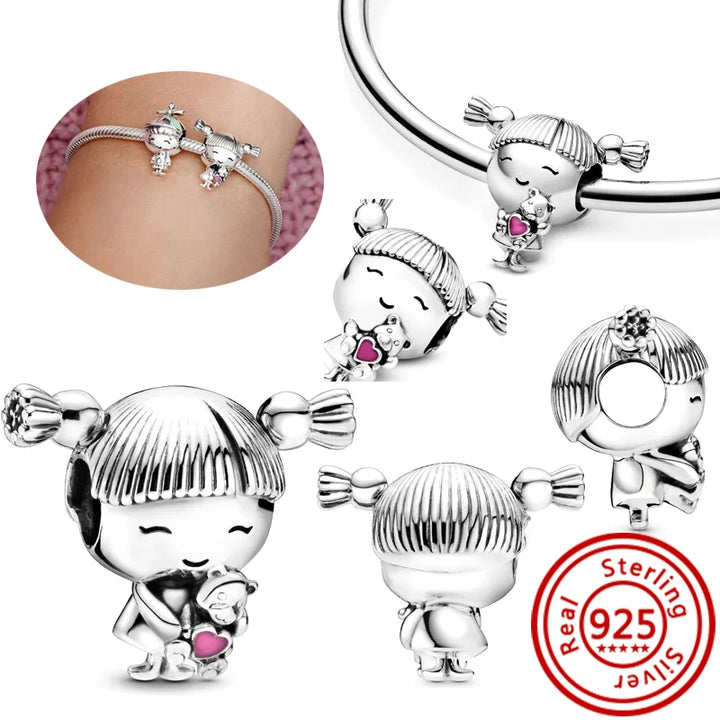 Silver Cartoon Cute Panda Bear Pendant for DIY Jewelry