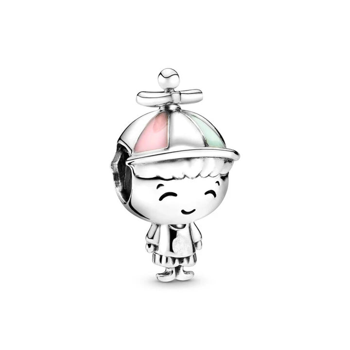 Happy Boy & Girl Embracing Love Pendant Charm Bead Jewelry