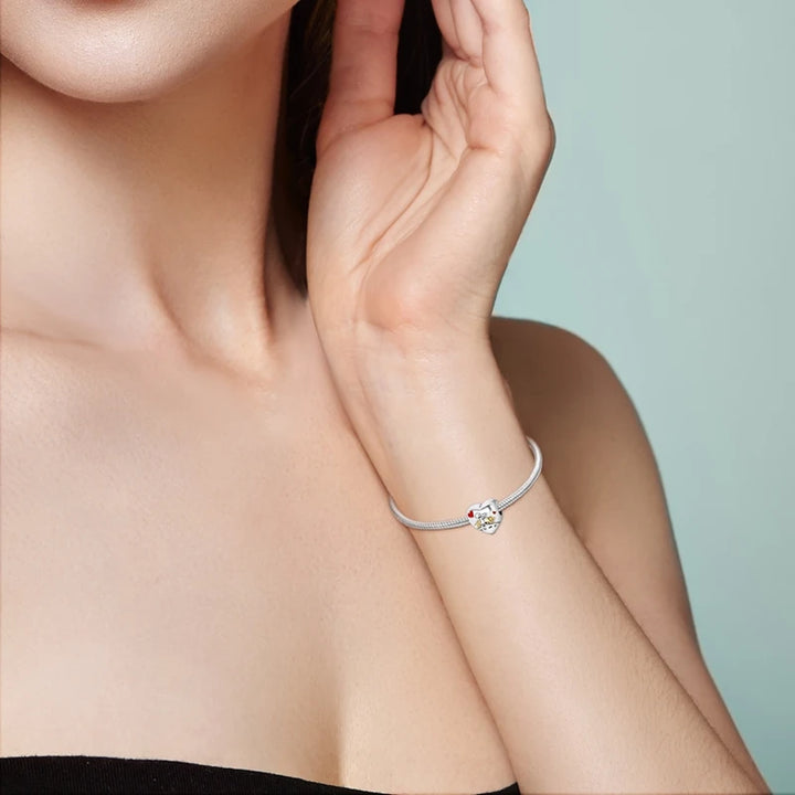 Sterling Silver CZ Dentist Tooth Charm Beads for Women