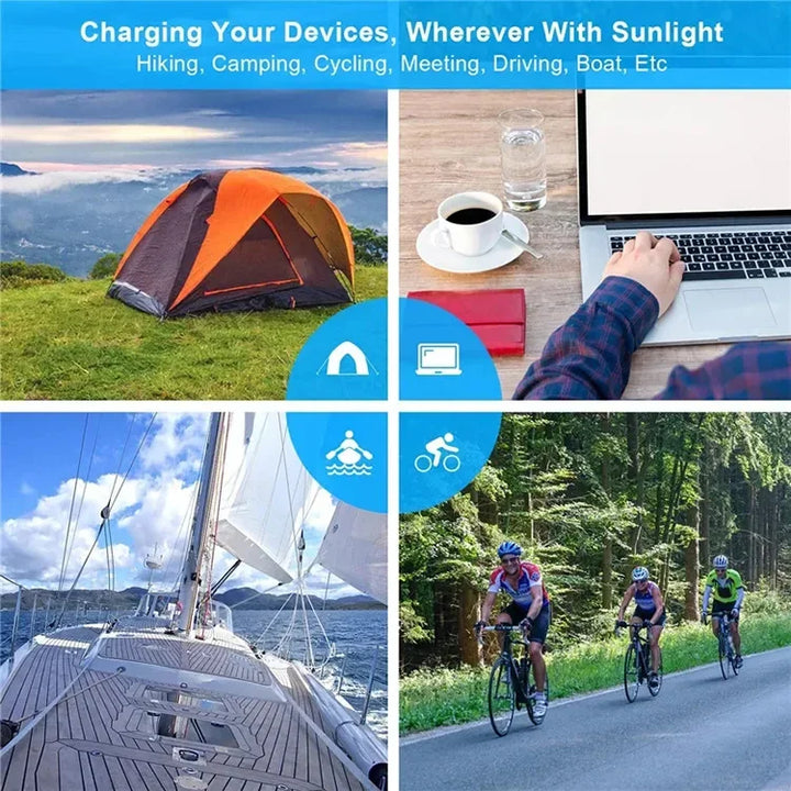 6-Fold 800W Foldable Solar Panel Portable Charger USB 5V DC