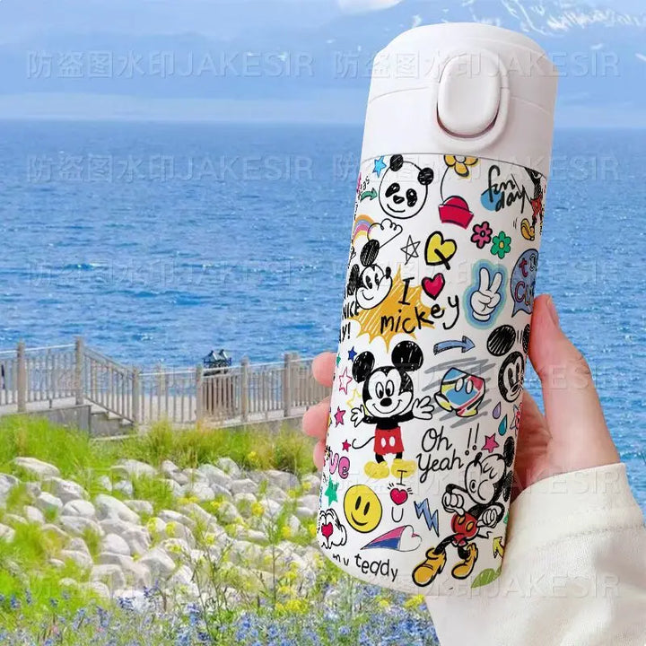 Disney Cute Mickey Minnie Mouse Thermos Cup 420ml Water Bottle