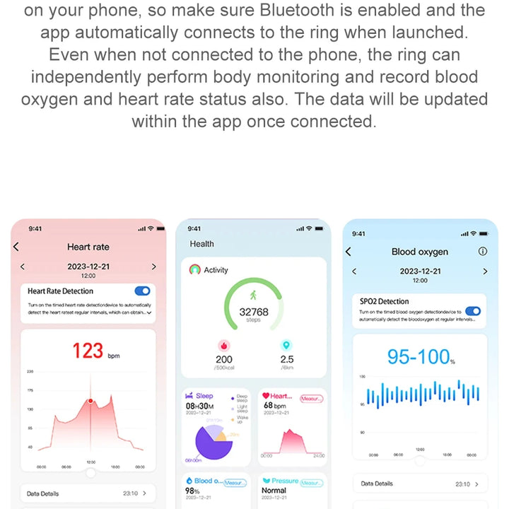 Smart Ring Bluetooth Health Monitoring Multi-sport Waterproof
