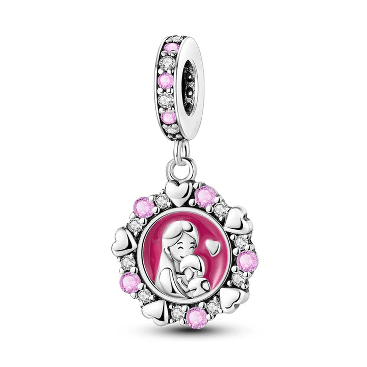 2025 New 925 Sterling Silver Pink Heart Charms Fit Pandora