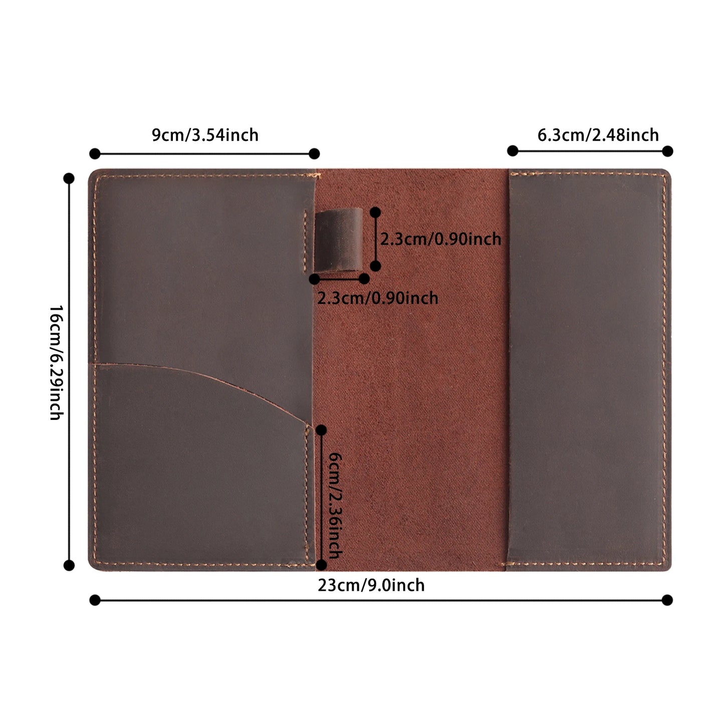 Journal Cover for Field Notes Leather Cover for 3.5" x 5.5" Notebooks (Leather Cover Only)