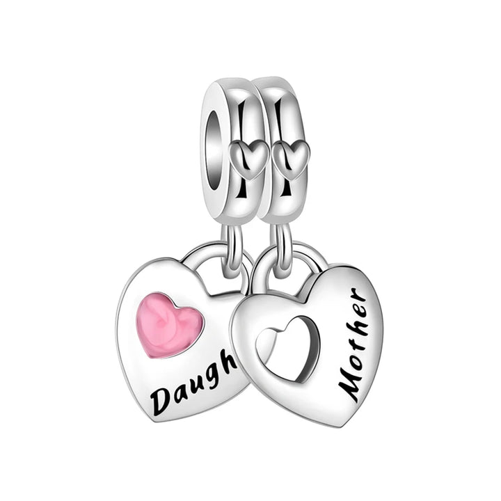 2025 New 925 Sterling Silver Pink Heart Charms Fit Pandora