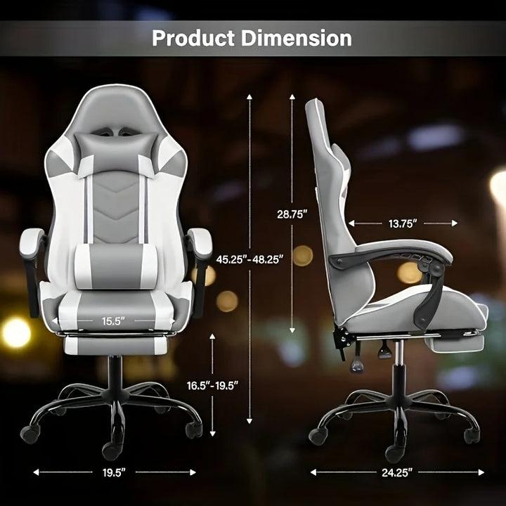 Simple Deluxe Gaming Chair With Footrest For Big And Tall