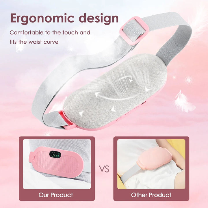 Electric Heating Massage Belt – Ultimate Menstrual Cramp Relief &amp; Comfort | Abdominal Heating Pad for Period Pain &amp; Discomfort