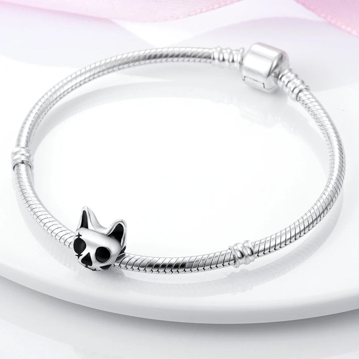 Dog Schnauzer French Bulldog Silver Plated Charm Beads