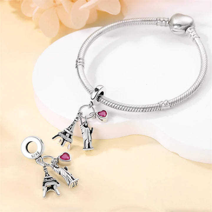 925 Sterling Silver Famous Attractions Eiffel Tower Charms