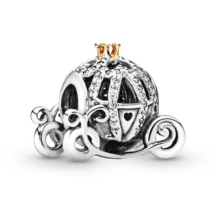Disney Princess Pumpkin Cart Charm Beads Jewelry