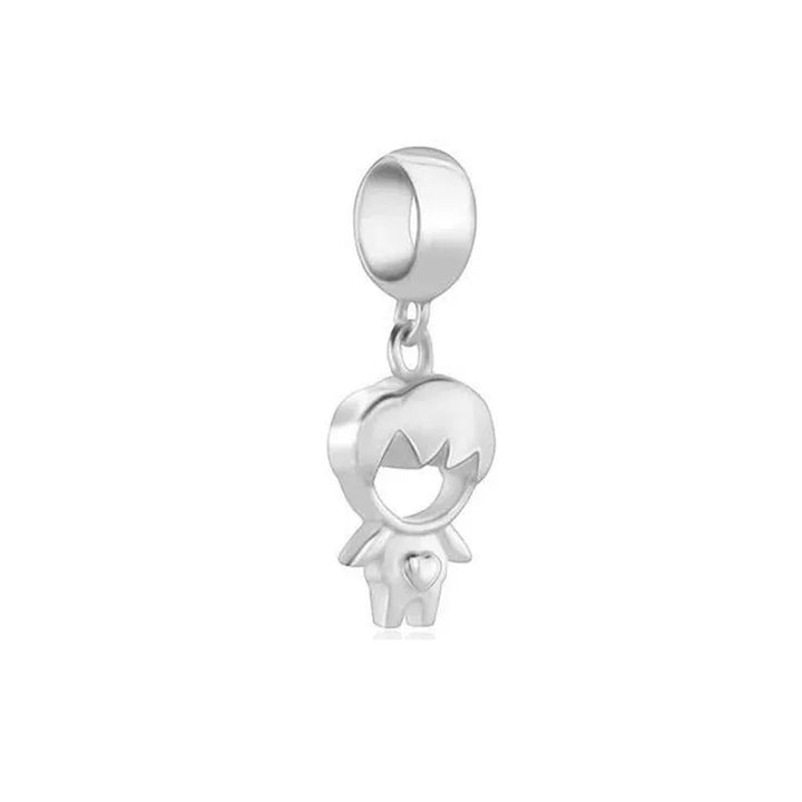 Happy Boy & Girl Embracing Love Pendant Charm Bead Jewelry