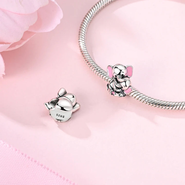 2025 New 925 Sterling Silver Pink Heart Charms Fit Pandora