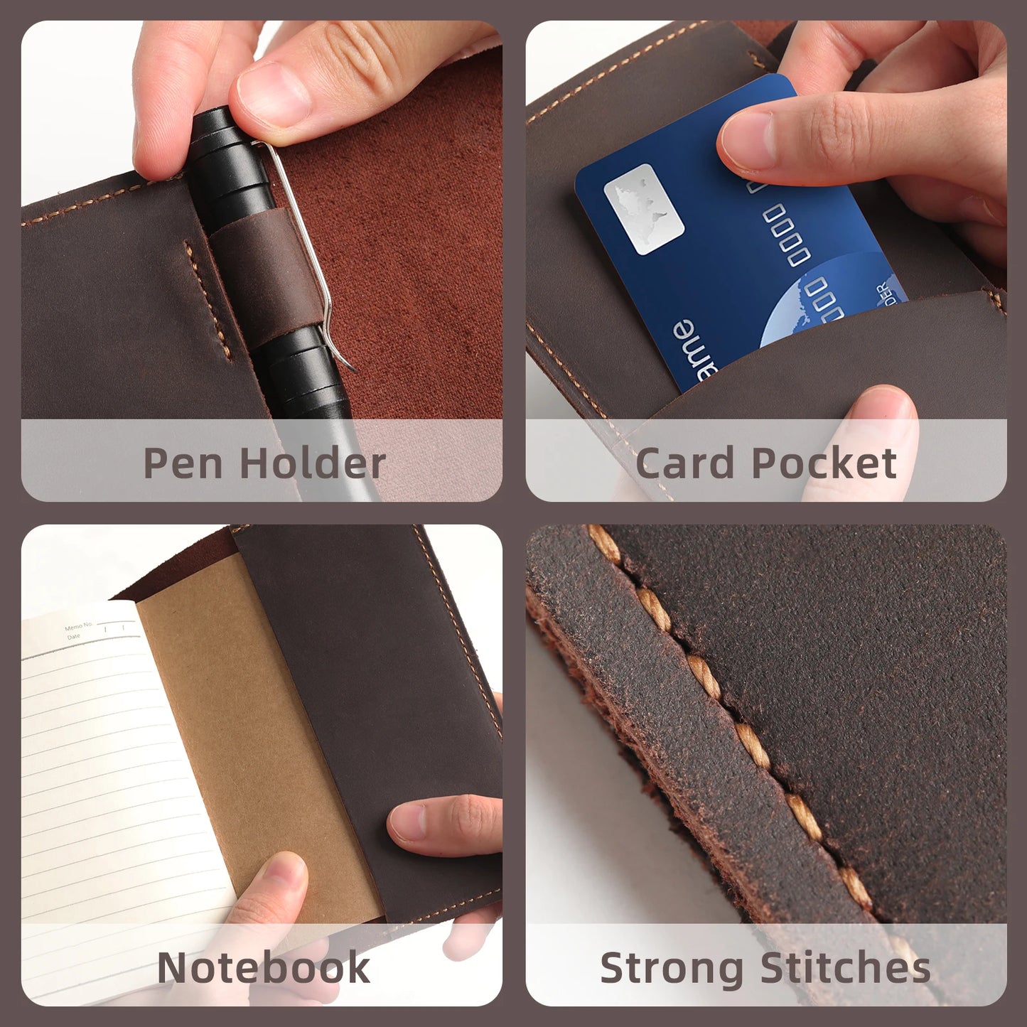 Journal Cover for Field Notes Leather Cover for 3.5" x 5.5" Notebooks (Leather Cover Only)