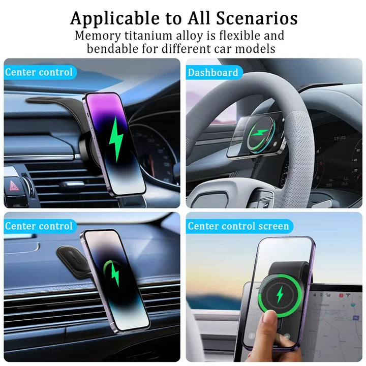 Magnetic Car Wireless Charger Fast Charging Phone Holder Dashboard
