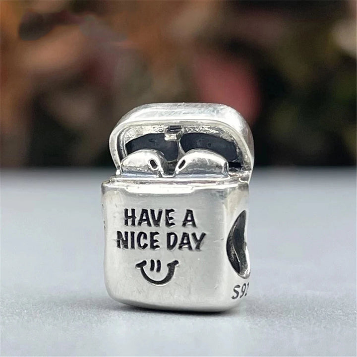 Silver Camera Phone Headset Charm Pendant