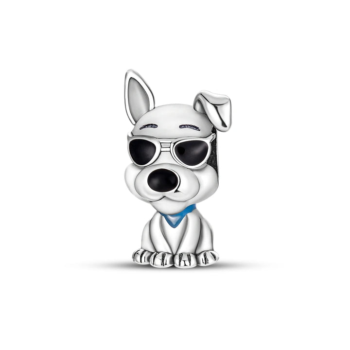 Dog Schnauzer French Bulldog Silver Plated Charm Beads
