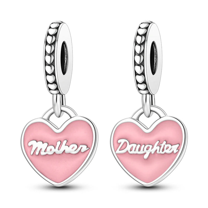 2025 New 925 Sterling Silver Pink Heart Charms Fit Pandora