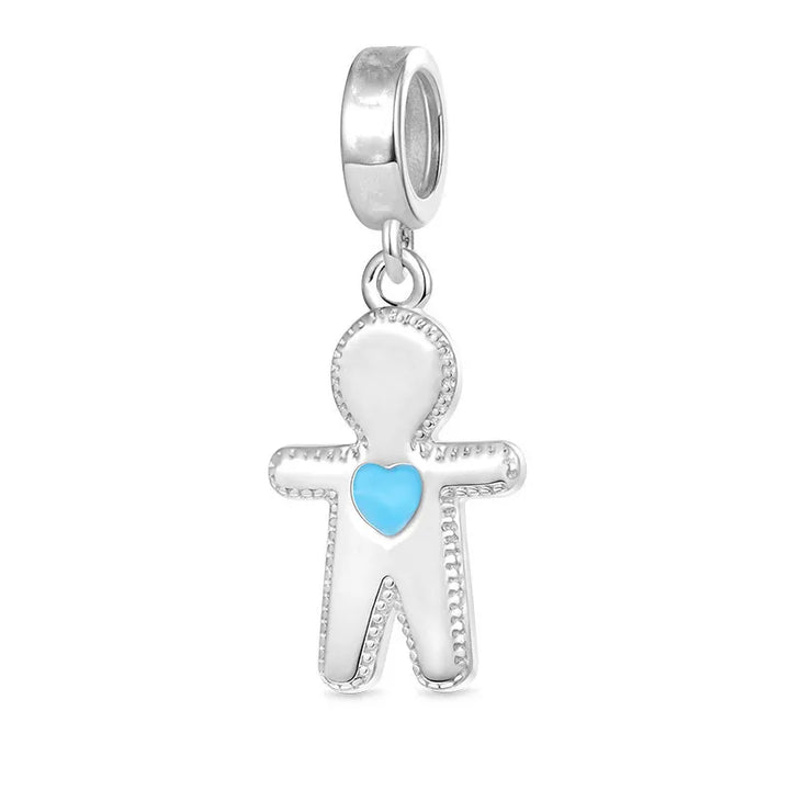 Happy Boy & Girl Embracing Love Pendant Charm Bead Jewelry