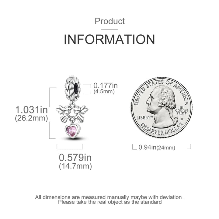Sterling Silver CZ Dentist Tooth Charm Beads for Women