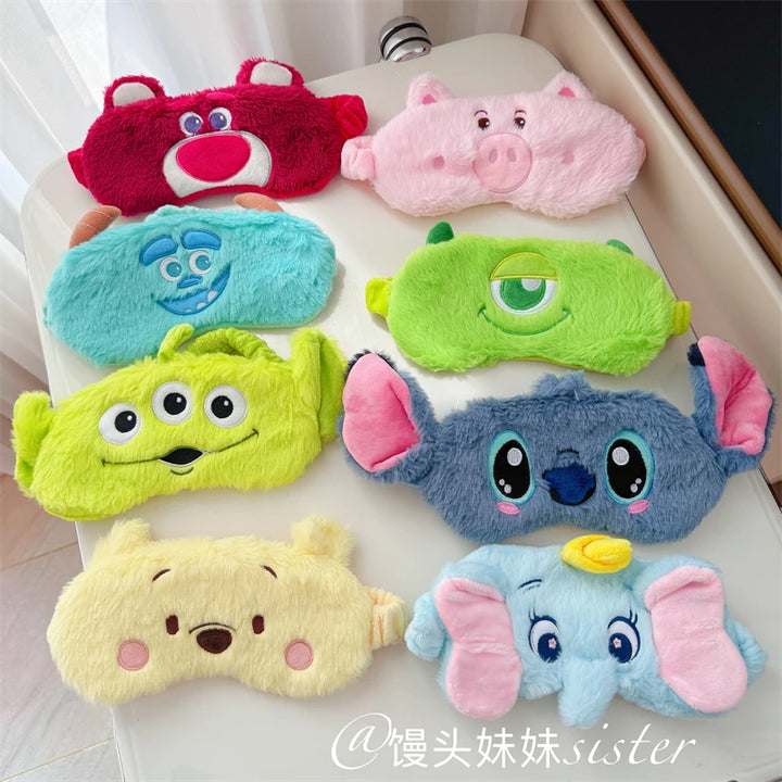 Cute Sleeping Eyepatch Stitch Dumbo Sullivan Plush Eye Mask
