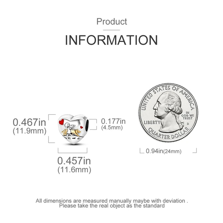 Sterling Silver CZ Dentist Tooth Charm Beads for Women