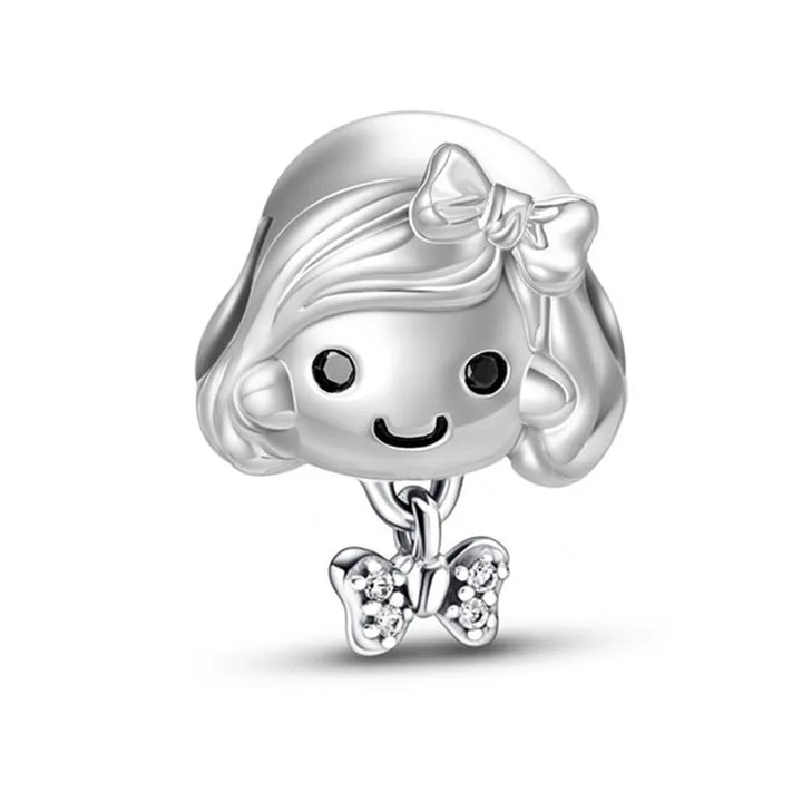 Happy Boy & Girl Embracing Love Pendant Charm Bead Jewelry