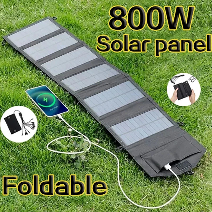 6-Fold 800W Foldable Solar Panel Portable Charger USB 5V DC