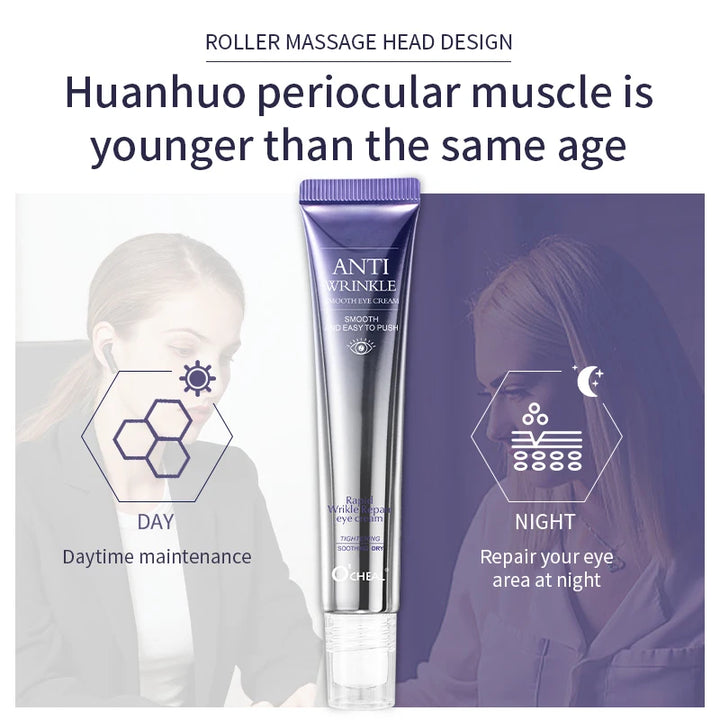 Anti-Wrinkle &amp; Dark Circle Eye Cream – Hydrating Roller Massager for Puffiness, Fine Lines &amp; Aging Skin