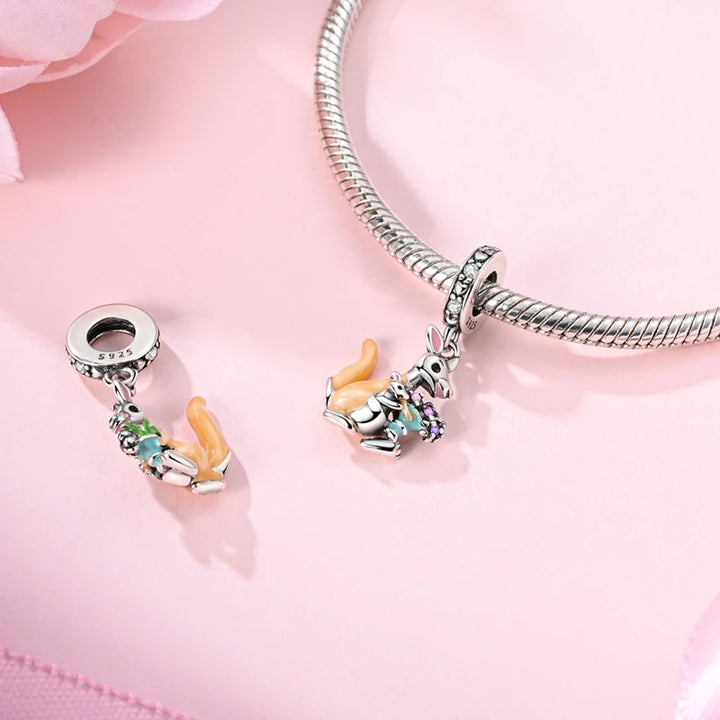 2025 New 925 Sterling Silver Pink Heart Charms Fit Pandora