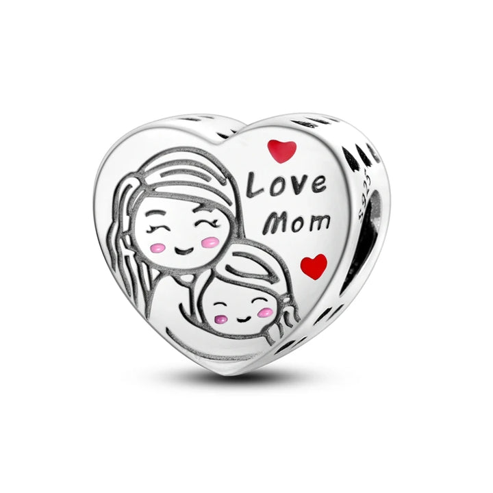 2025 New 925 Sterling Silver Pink Heart Charms Fit Pandora