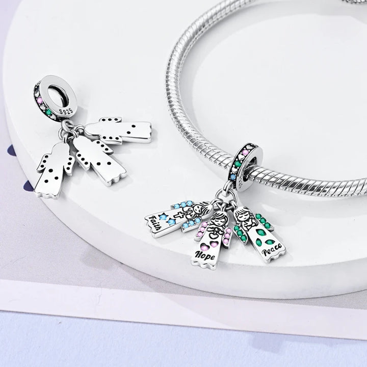 Sterling Silver CZ Dentist Tooth Charm Beads for Women