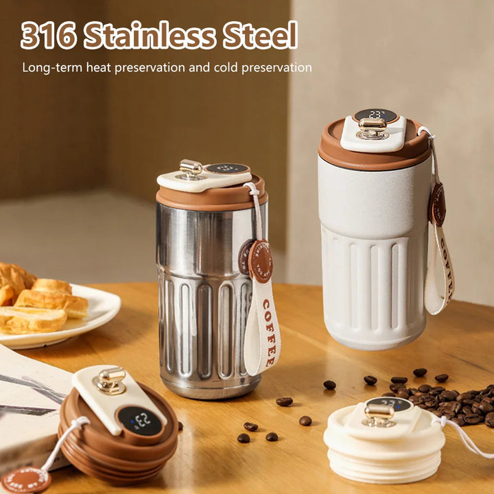 Smart Thermos Bottle LED Temperature Display Tumbler Mug