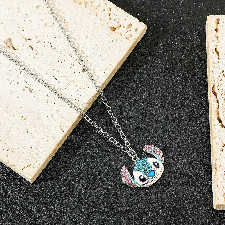 Disney-Stitch Cartoon Necklace Cute Jewelry Pendant Gift
