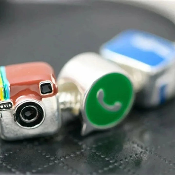 Silver Camera Phone Headset Charm Pendant