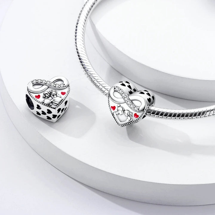 2025 New 925 Sterling Silver Pink Heart Charms Fit Pandora