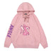 Creative Harajuku Fashion Men's Hoodie Black and White Casual