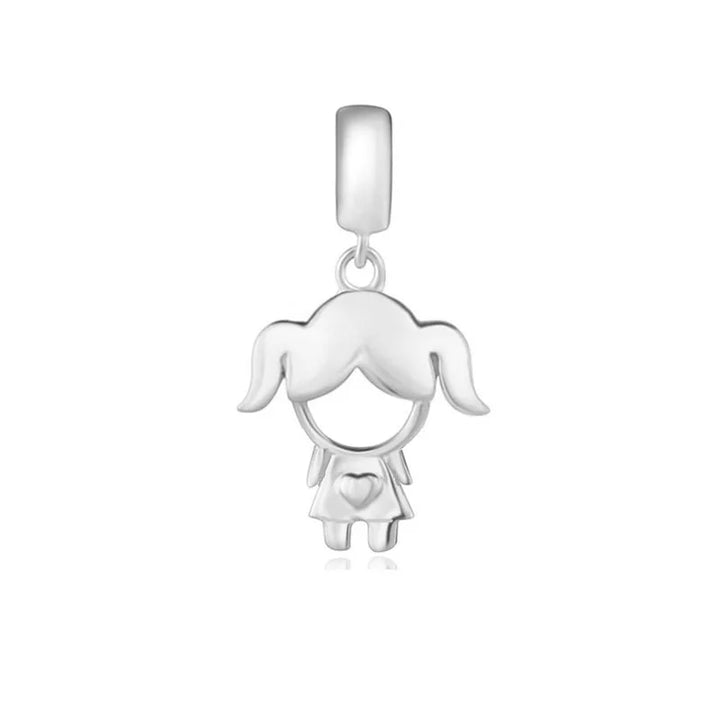 Happy Boy & Girl Embracing Love Pendant Charm Bead Jewelry