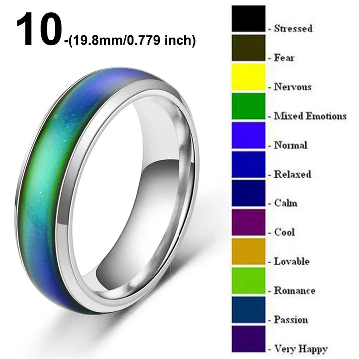 1pc Stainless Steel Mood Ring Changing Color Rings For Couples