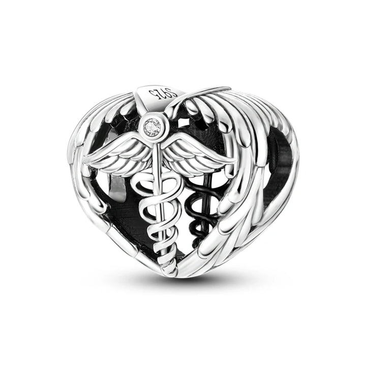 Sterling Silver CZ Dentist Tooth Charm Beads for Women
