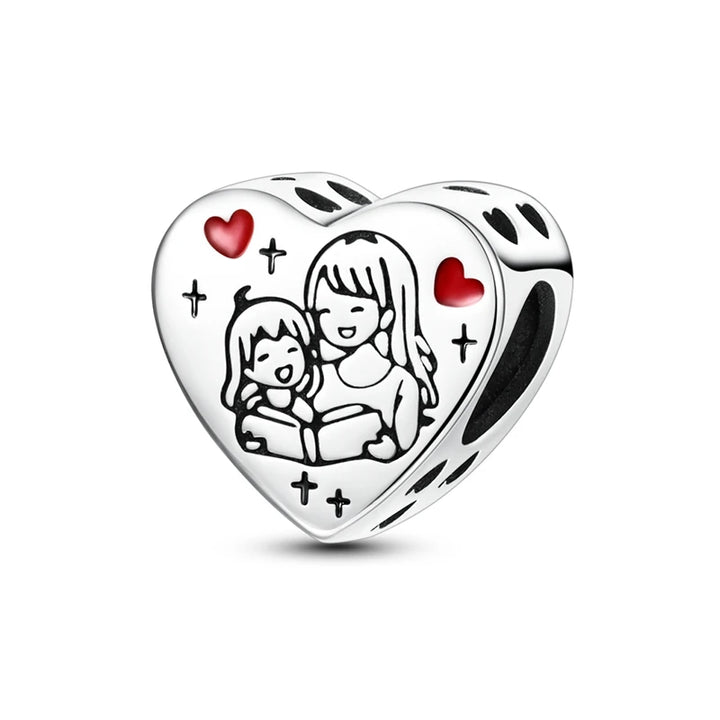2025 New 925 Sterling Silver Pink Heart Charms Fit Pandora