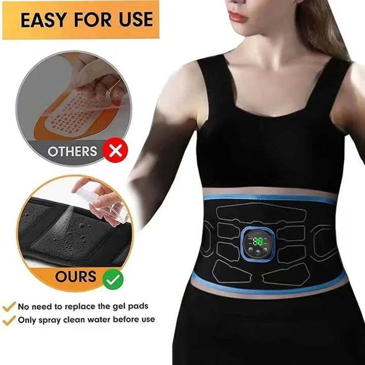 EMS Abdominal Toning Belt – Electric Muscle Stimulation for Toning, Slimming &amp; Shaping | Portable Waist Trainer &amp; Fitness Massager