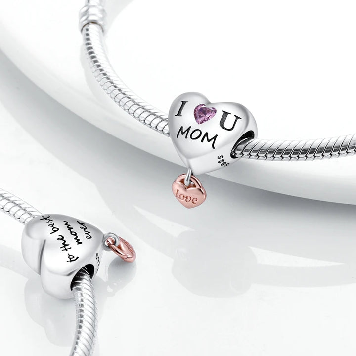 2025 New 925 Sterling Silver Pink Heart Charms Fit Pandora
