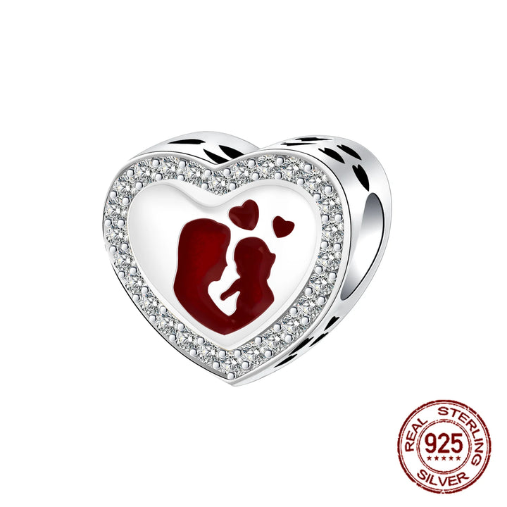 Silver Heart Pacifier Charm Beads for Jewelry
