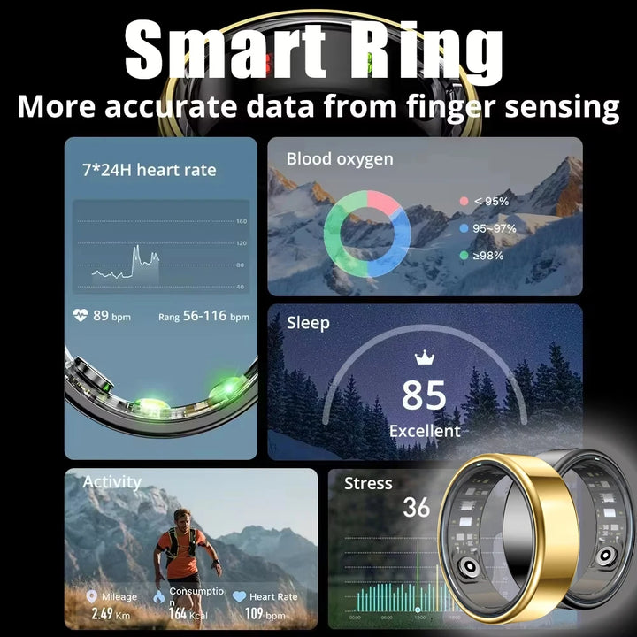 Smart Ring Bluetooth Health Monitoring Multi-sport Waterproof