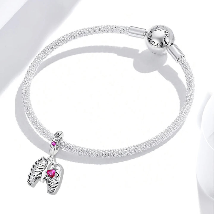 Silver Pink Crown Perfume Pendant Beads Jewelry