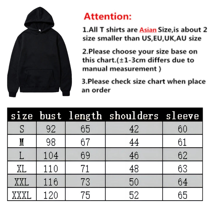 Creative Harajuku Fashion Men's Hoodie Black and White Casual
