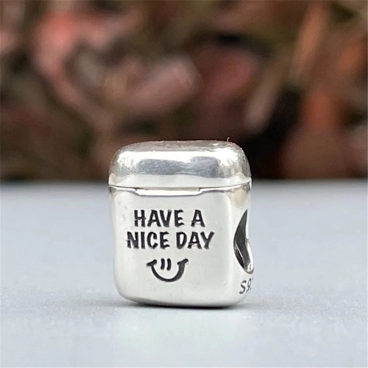 Silver Camera Phone Headset Charm Pendant