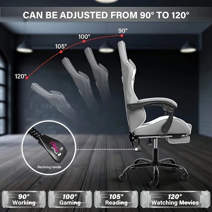 Simple Deluxe Gaming Chair With Footrest For Big And Tall